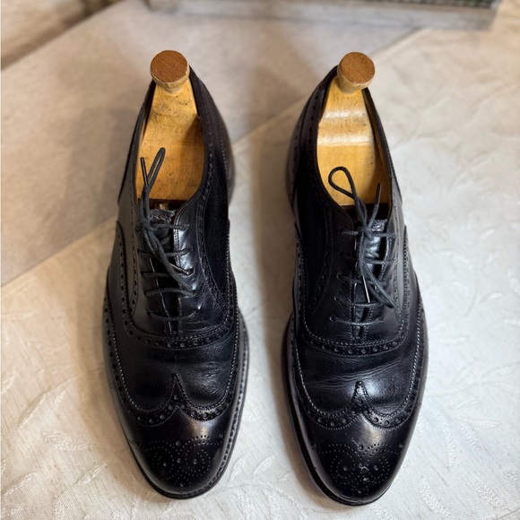 Alan McAfee London Vintage Black Leather Wingtip Brogue Oxford Shoes‎ US 9 1/2 main image 9